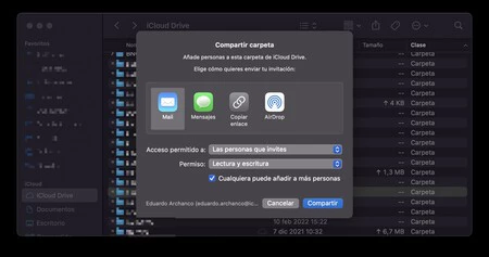 Icloud Driveフォルダーを共有する