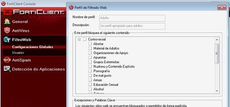Filtrado Web antivirus