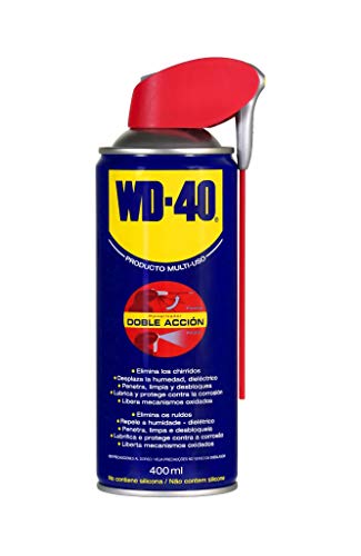 WD-40 Producto Multi-Uso- Spray 400ml-Lubrica, Afloja, Protege del óxido, Dieléctrico, Limpia metales y plásticos y Desplaza la humedad, Unitario