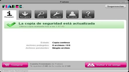 Copias de seguridad en la nube: Fiabee