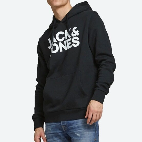 Jack & Jones Pack de dos sudaderas de hombre negras con capucha