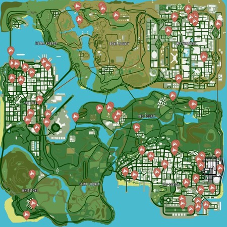 Ubicacion Saltos Acrobaticos Gta San Andreas