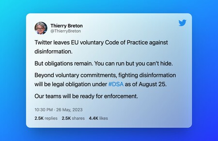 Tweet By Thierry Breton