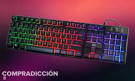 Este teclado con look gaming e iluminación RGB hoy tiene un precio de risa en Amazon: Rii RK100+ por sólo 12 euros