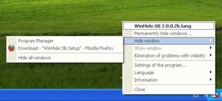 Esconde ventanas en Windows con WinHide.SB