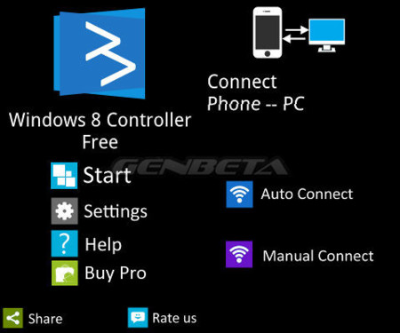 Primeras pantallas de Windows 8 Controller, versión Android