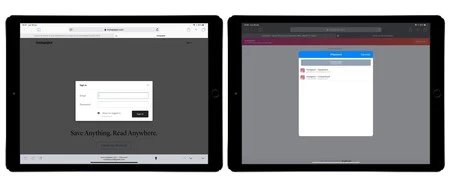 iOS で代替パスワード マネージャーを使用する方法の例。