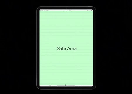 最新世代の iPad Pro で安全領域が正しく使用されていない例。