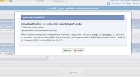 Renta Web incorporar datos