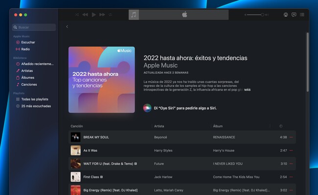 2022 hasta ahora apple music