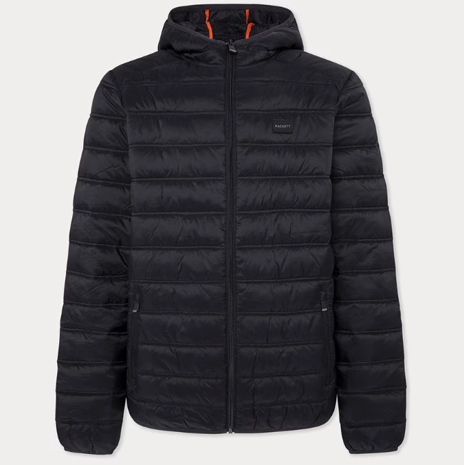 Hackett London Chaqueta de hombre acolchada con cremallera y logo en el pecho