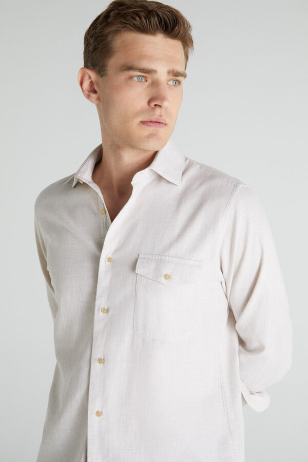 Camisa lisa textura algodón orgánico