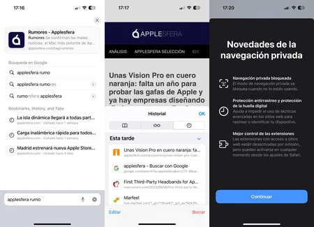 新機能を示す Safari のスクリーンショット