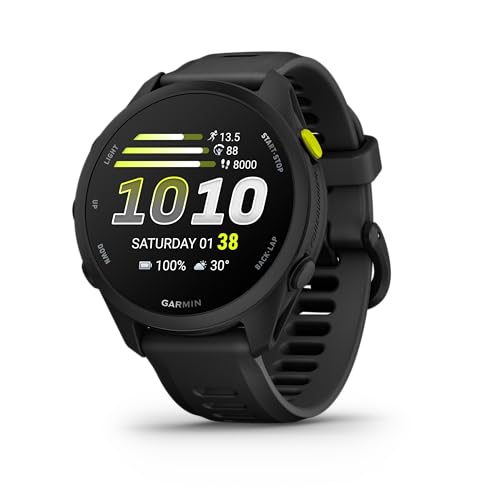 Garmin Forerunner 70 Reloj Inteligente para Correr con GPS, Pantalla Táctil AMOLED, Métricas Optimizadas, Planes de Entrenamiento, Estado de Salud, Autonomía de 13 Días, Negro