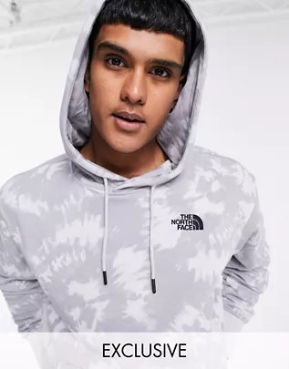 Sudadera con capucha en color gris con motivo de Tie-dye