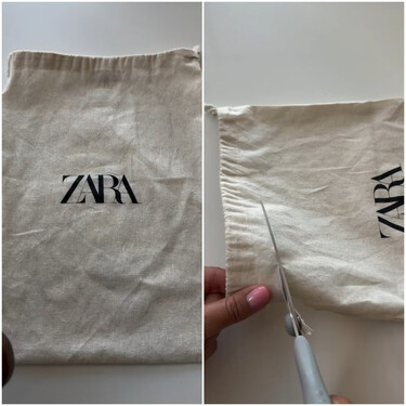 Cómo dar una segunda vida a las bolsas de tela de Zara para hacer cuadros personalizados 