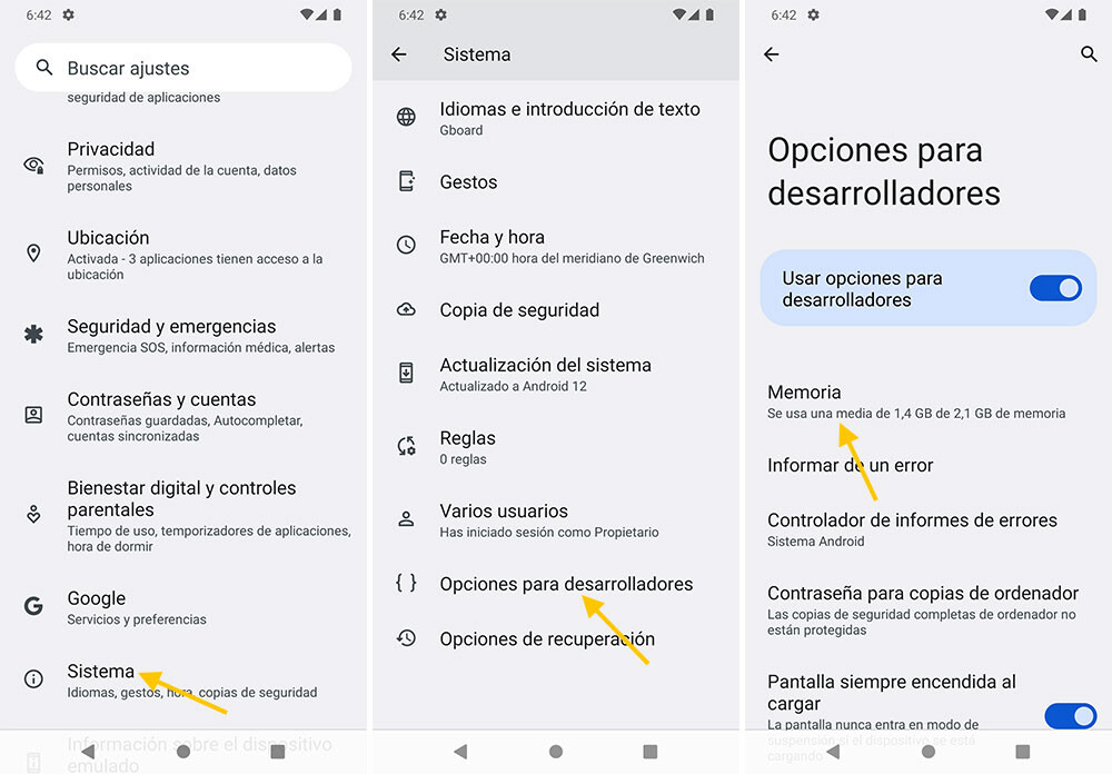 Cómo saber qué apps usan más RAM en un móvil Android