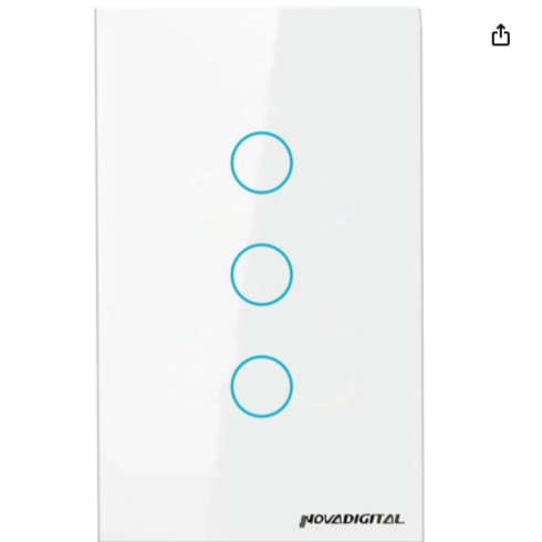 Interruptor Smart Wifi Inteligente Touch Nova Digital 3 botões Lite BR 4x2

