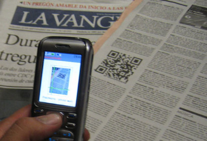 Primer QR-Code en prensa española