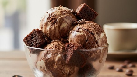 Helado de café con trozos de brownie: listo en 20 minutos y con solo 5 ingredientes