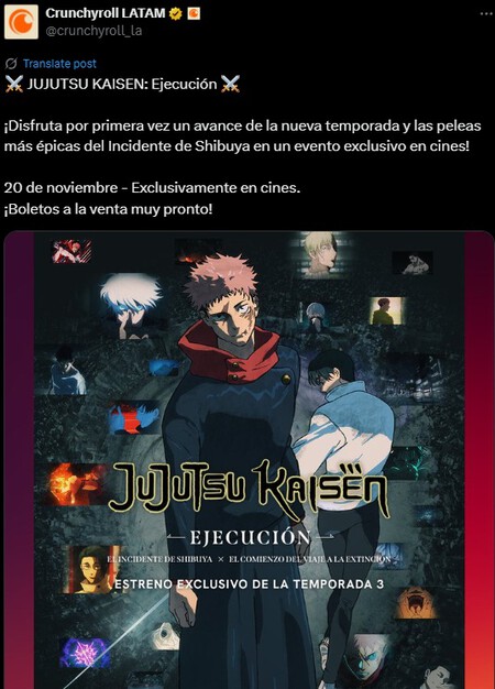 Jujutsu Kaisen Pelicula Ejecucion Fecha Mexico