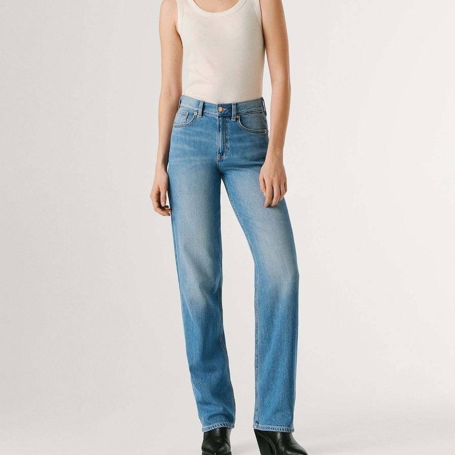 Robyn - Pepe Jeans - jeans fit recto y tiro alto - Azul

