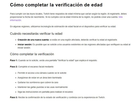 Twitch verificación edad