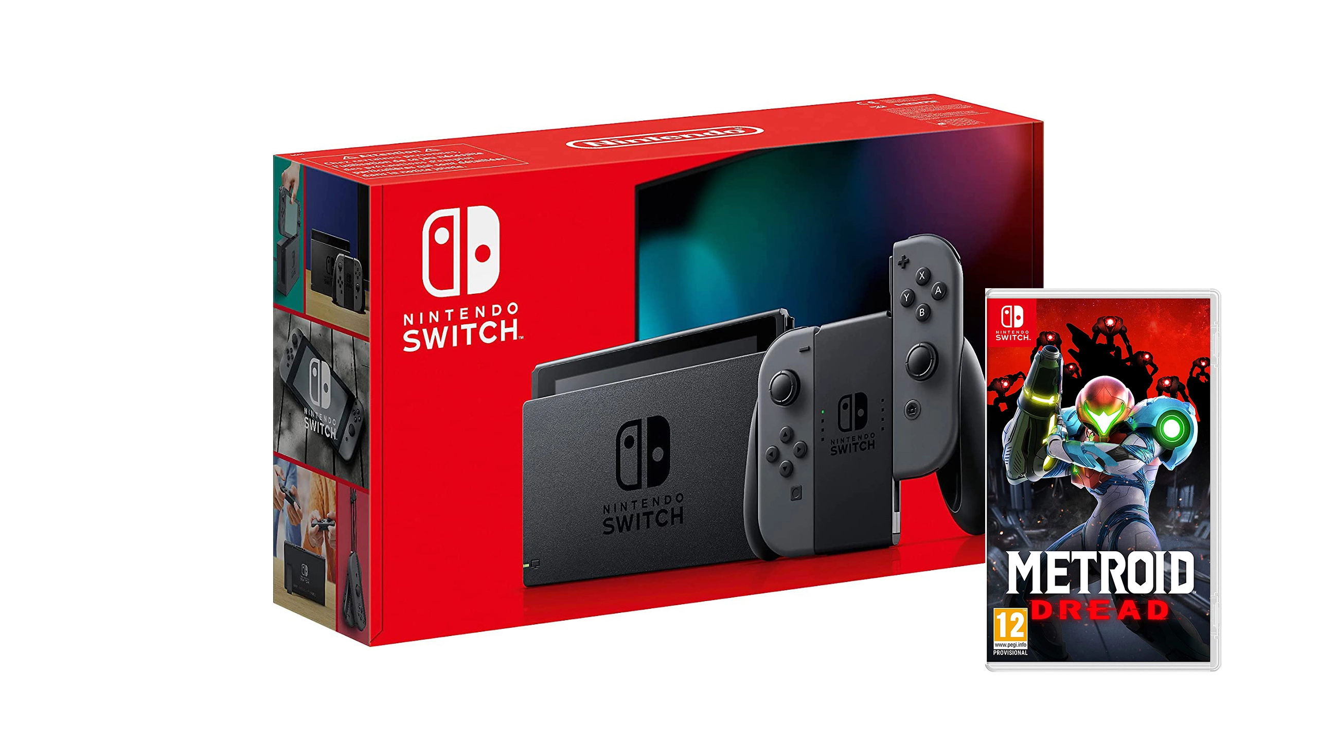 Consola Nintendo Switch V2 (32 GB - Azul y Rojo Neón) + Metroid Dread