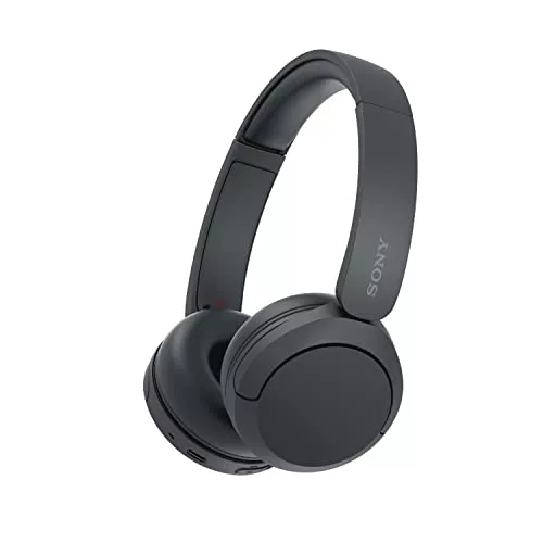 Sony WH-CH520, Auriculares de diadema inalámbricos Bluetooth, diseño ligero, 50 h de batería, carga rápida, ecualizador, llamadas nítidas, iOS y Android - Negro