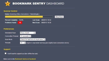 Elimina enlaces duplicados o erróneos de tus marcadores de Chrome con Bookmark Sentry