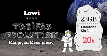 Tarifas Evolution en Lowi: fibra 100MB + móvil por 38,95 euros y 25GB gratis hasta fin de mes