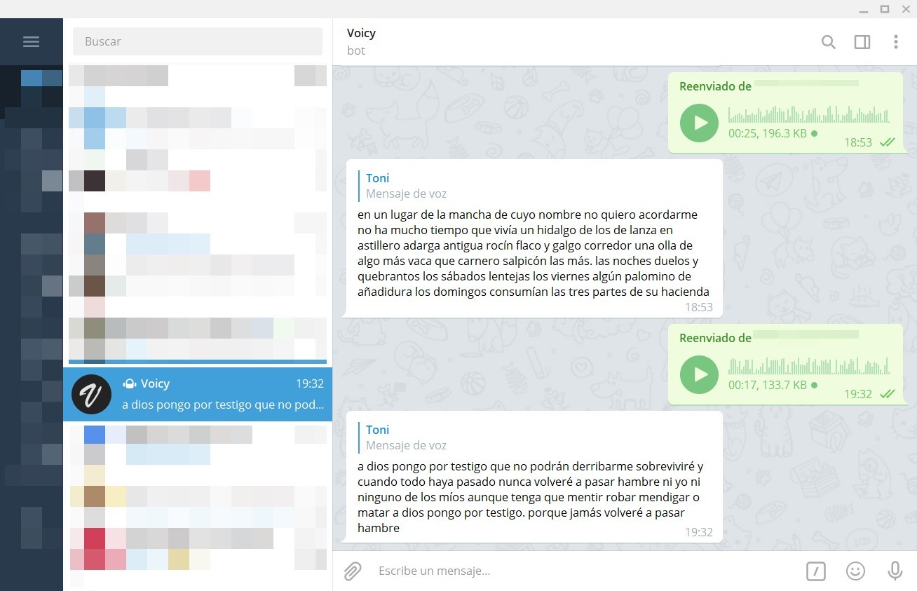 Este bot de Telegram convierte a texto los audios que le reenvíes se
