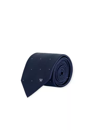 SILBON Corbata Micropunto Marino Blanco Para Hombre