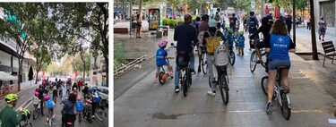 El Bicibús, una innovadora y curiosa iniciativa de transporte para que los niños de Barcelona vayan al cole en bicicleta 