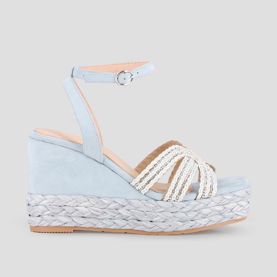 Sandalias de cuña con suela de rafia trenzada de Blogger

