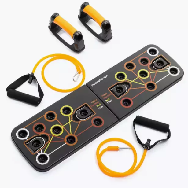 Tabla de Flexiones Push-Up con Bandas de Resistencia y Guía de Ejercicios Innova
