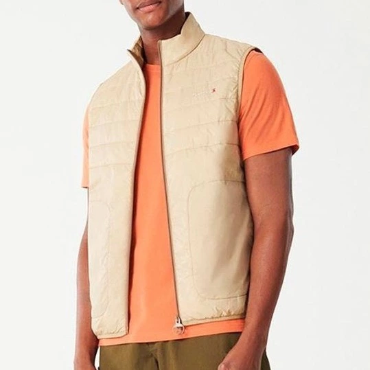 Barbour Chaleco de hombre con cuello mao y cierre de cremallera