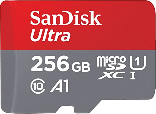 SanDisk Ultra Tarjeta de memoria microSDXC con adaptador SD, hasta 120 MB/s, rendimiento de apps A1, Clase 10, U1, 256 GB