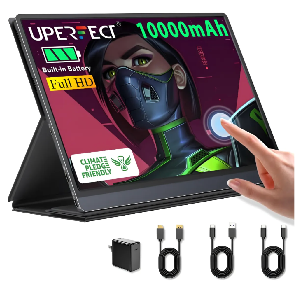 Monitor portátil recargable táctil de 15.6 pulgadas