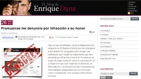 Promusicae y el honor del 45 por ciento de los internautas españoles
