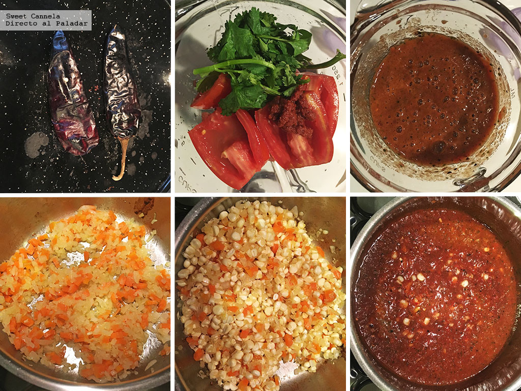 Sopa de jitomate y chile guajillo