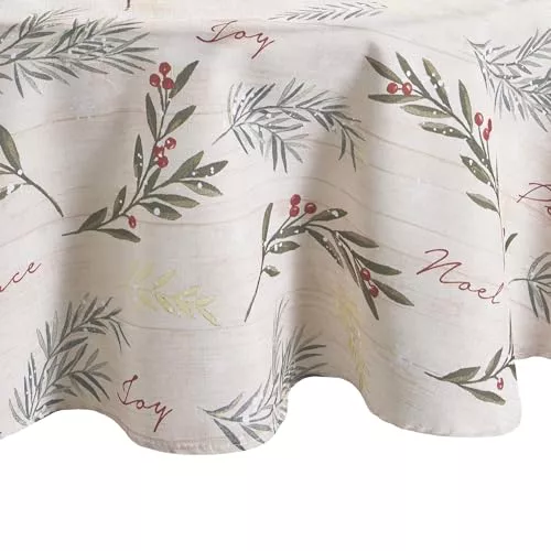Elrene Home Fashions Holiday Holly Tree - Mantel Redondo de Navidad
