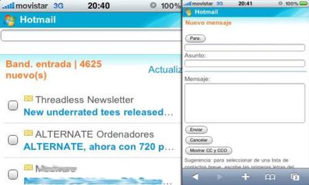 Hotmail ahora es compatible con el iPhone e iPod touch