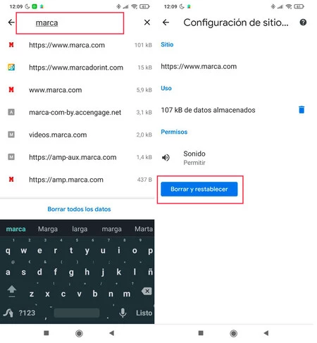 Borrar datos navegación en Chrome