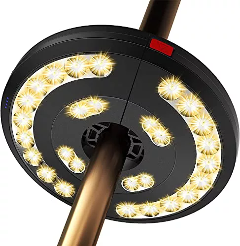 Luces para Sombrillas, 3 Modos de Iluminación USB Recargable 