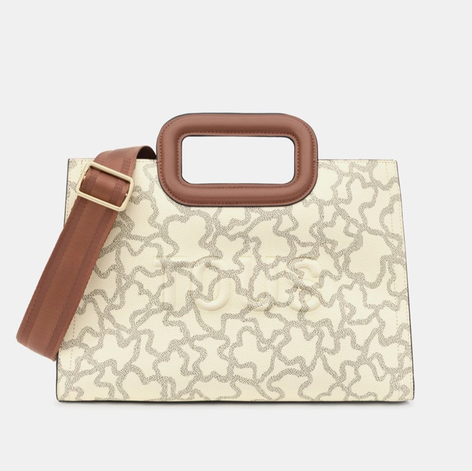 Tous
Shopper mediano en tono beige estampado con doble asa
