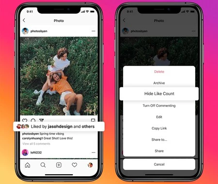 Instagramでは自分の投稿の「いいね!」を非表示にできる