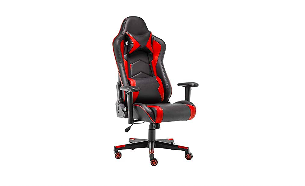 STmeng Comfort X2 Silla Gaming Ergonómica, Silla de Oficina Silla Escritorio con Altura Ajustable, Sillas Gamer con Giratoria Soporte Lumbar Reposabrazos Asiento Acolchado Carga 300kg, Rojo