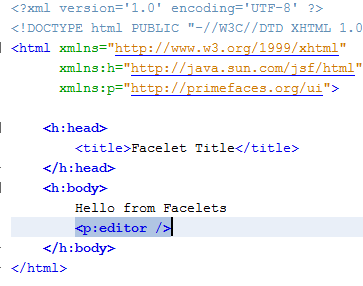 PrimeFaces - añadiendo un componente