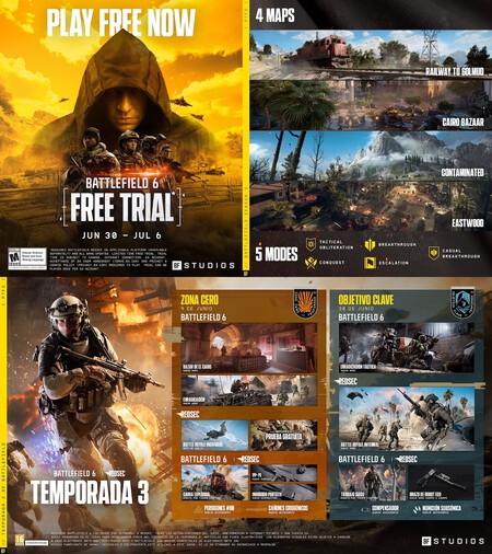 Si todavía no has comprado Battlefield 6, hay buenas noticias. Ahora mismo puedes jugar gratis Battlefield 6 por tiempo limitado